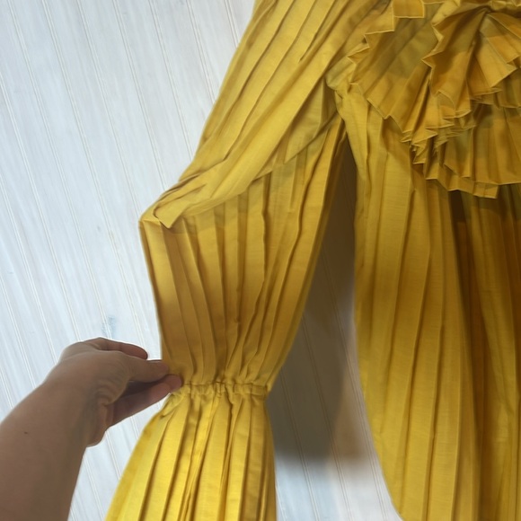 ROSIE ASSOLIN PLEATED ONE SHOULDER ESCARGOT TOP ASYMMETRICAL 2 - Picture 5 of 8